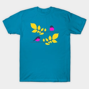 Pink robins on a tree branch T-Shirt